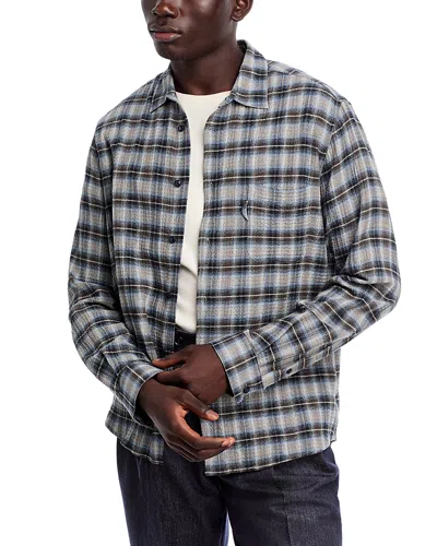 French Connection Ymc Curtis Textured Button Front Shirt In Gray