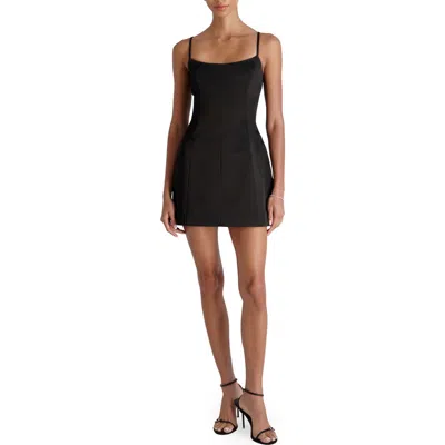 French Connection York Satin Mini Dress In Black