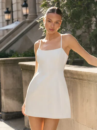 French Connection York Satin Mini Dress In White