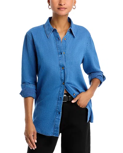 French Connection Zaves Chambray Shirt In Blue