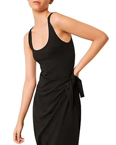 French Connection Zena Jersey Midi Wrap Dress In Black