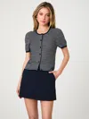 French Connection Zigzag Stripe Knit Cardigan In Blue