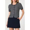 French Connection Zigzag Stripe Knit Cardigan In Midnight Blue Multi