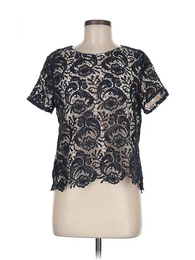 Pre-owned French Corner Short Sleeve Blouse In Black