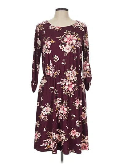 Pre-owned French Grey Casual Dress In Burgundy