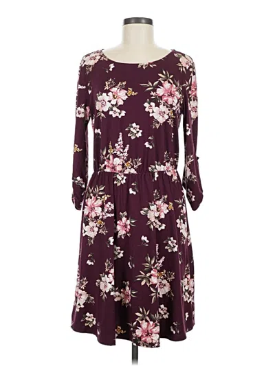 Pre-owned French Grey Casual Dress In Burgundy