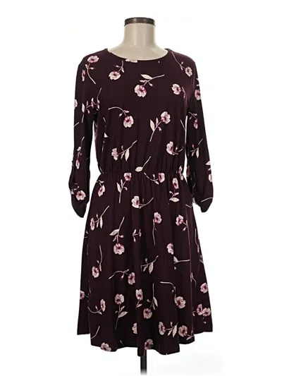 Pre-owned French Grey Casual Dress In Burgundy