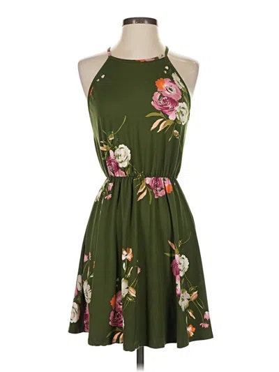 Pre-owned French Grey Casual Dress In Green