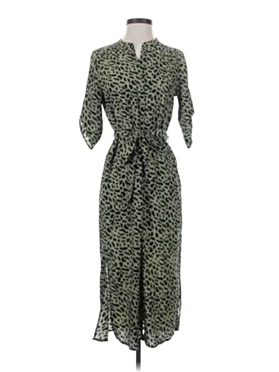 Pre-owned French Grey Casual Dress In Green