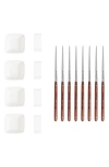 French Home 12-piece Assorted Chopsticks, Rests & Sauce Bowls In Pakkawood