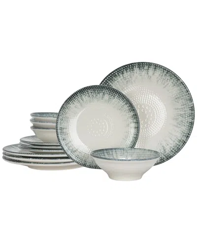 French Home 12pc Iceberg Porcelain Dinnerware Set In Gray