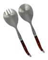 French Home 2pc Laguiole Connoisseur Rosewood Serving Spoon And Fork