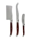 French Home 3pc Laguiole Pakkawood Cheese Set