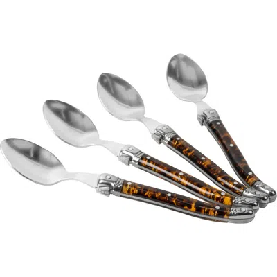 French Home 4-piece Coffee Spoon Set In Brown