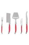 French Home 5-piece Assorted Cheese Knife Set In Red