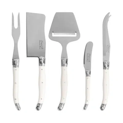 French Home 5-piece Laguiole Cheese Knife, Fork, And Slicer Set With Faux Ivory Handles