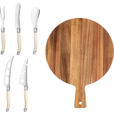 FRENCH HOME FRENCH HOME 6-PIECE ASSORTED LAGUIOLE CHEESE KNIVES & SERVING BOARD SET