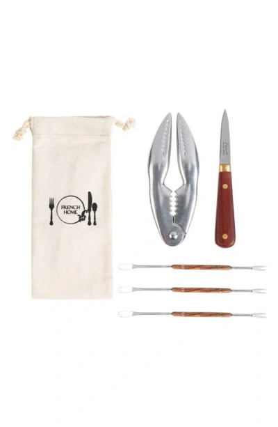 French Home 6-piece Seafood Tool Set In Brown