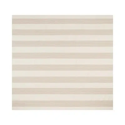 French Home 63”x 63”   Striped Tablecloth In Cream,tan
