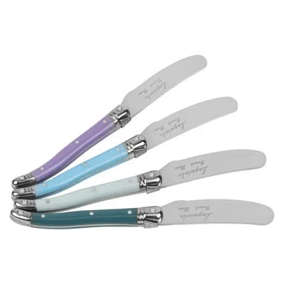 French Home 7 Piece Laguiole Cheese Knives And Spreaders - Warm Spice In Blue,teal,purple,green