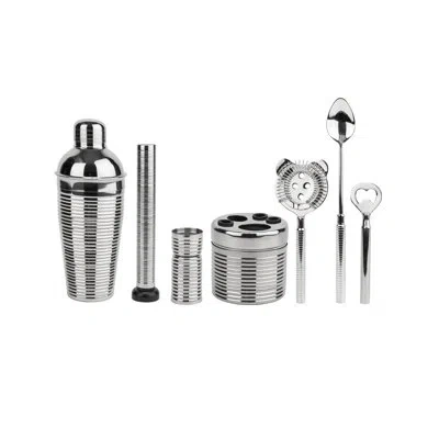 French Home 7-piece Barware Set In Stainless Steel