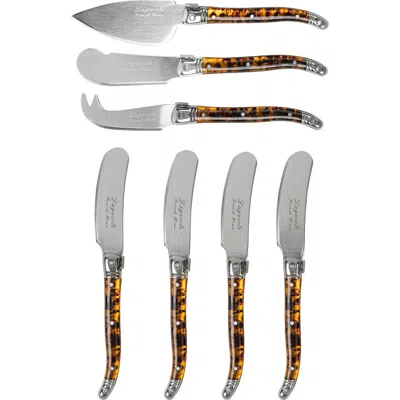 French Home 7-piece Laguiole Cheese Knives Set In Brown