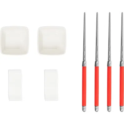 French Home 8-piece Chopsticks, Soy Sauce Bowls & Rest Set In Multi