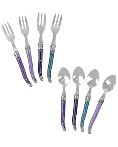 French Home 8pc Laguiole Dessert/cocktail Spoon & Fork Set In Multi