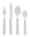 French Home Bistro 16pc Stainless Steel Flatware Set, Service For 4, Lace Overlay In Grey