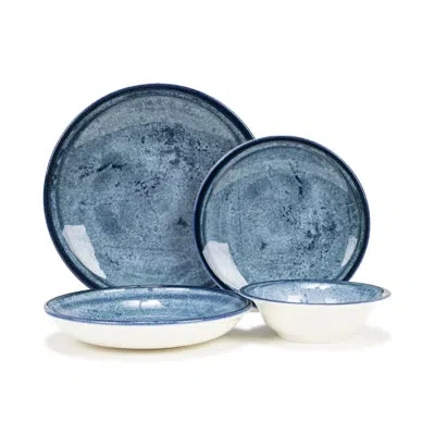 French Home , Blue, Porcelain 16-piece Dinnerware Set In Blue;white;navy