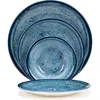 French Home Blue Stone 16-piece Dinnerware Set In Cerulean-blue And Navy