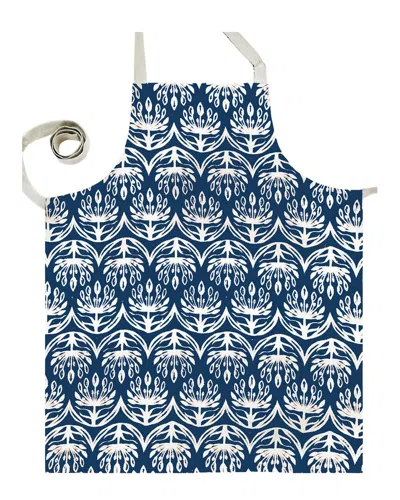 French Home Botanical Apron In Blue