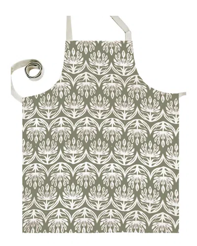 French Home Botanical Apron In Green