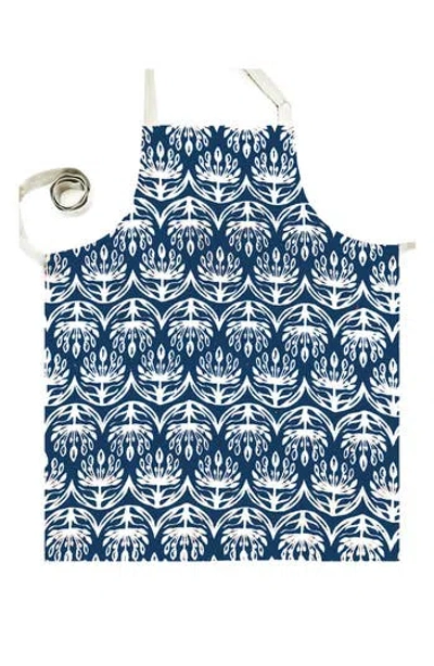French Home Botanical Apron In Blue