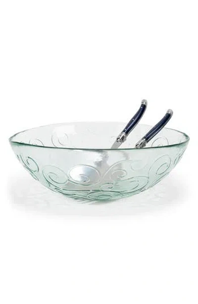 French Home Celebration Salad Bowl And Servers Set In Transparent