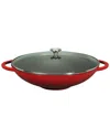 French Home Chasseur 16in French Enameled Cast Iron Wok