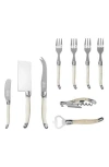 French Home Essential 9-piece Assorted Charcuterie Knife & Fork Set In Faux Ivory