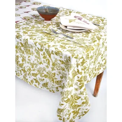 French Home Honeysuckle 59" X 118" Tablecloth  - Chartreuse