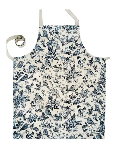 French Home Honeysuckle Indigo Apron In Blue