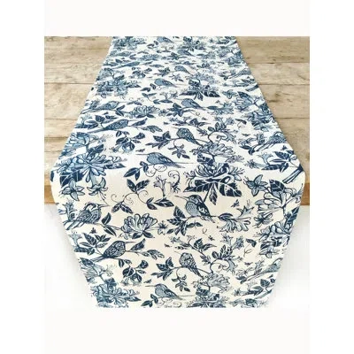 French Home Honeysuckle Table Runner In Indigo