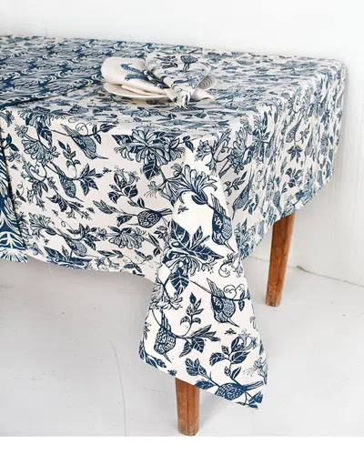 French Home Honeysuckle Tablecloth In Blue