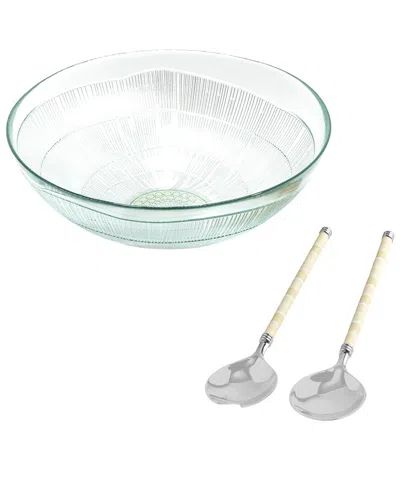 French Home Jubilee 2pc Salad Servers & Bowl Set In Multicolor
