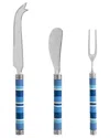 French Home Jubilee Cheese Knife, Spreader And Fork Set In Multicolor