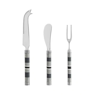 French Home Jubilee Cheese Knife, Spreader And Fork Set - Shades Of Graphite