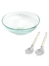 FRENCH HOME LAGUIOLE 2-PIECE GLASS BOWL & SERVING SPOON SET