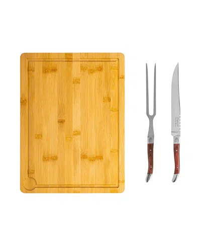 FRENCH HOME LAGUIOLE 2 PIECE PAKKAWOOD CARVING WITH WOOD CUTTING BOARD