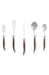 French Home Laguiole 20-piece Flatware Set In Chocolate Brown