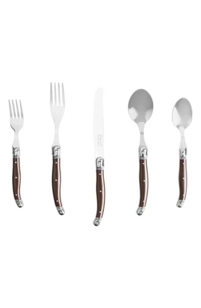 French Home Laguiole 20-piece Flatware Set In Brown