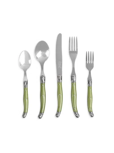 French Home Laguiole Kids' 20-piece Flatware Set In Green