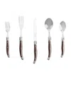 French Home Laguiole 20-piece Flatware Set In Chocolate Brown
